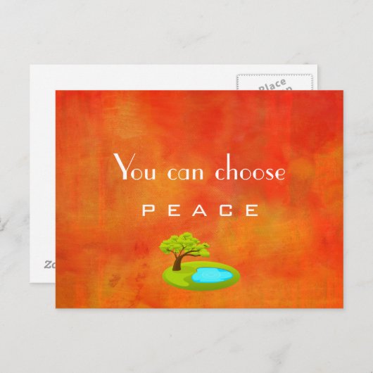 平和感動的引用文抽象芸術絵画 ポストカード (正面/裏面)