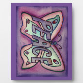 平和感動的蝶絵画のギフトプラーク フォトプラーク (正面)