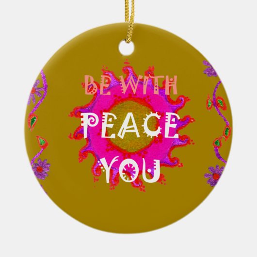 平和感動的Be With Youベクトルデザインアート オーナメント (正面)