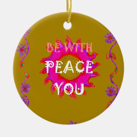 平和感動的Be With Youベクトルデザインアート オーナメント (正面)