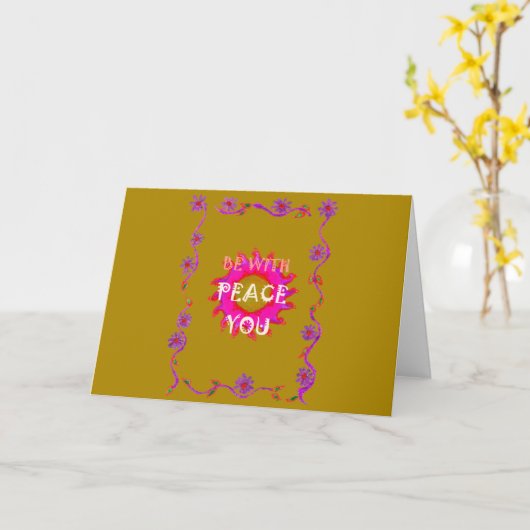 平和感動的Be With Youベクトルデザインアート カード (黄色い花)