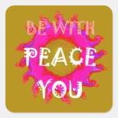 平和感動的Be With Youベクトルデザインアート スクエアシール (正面)