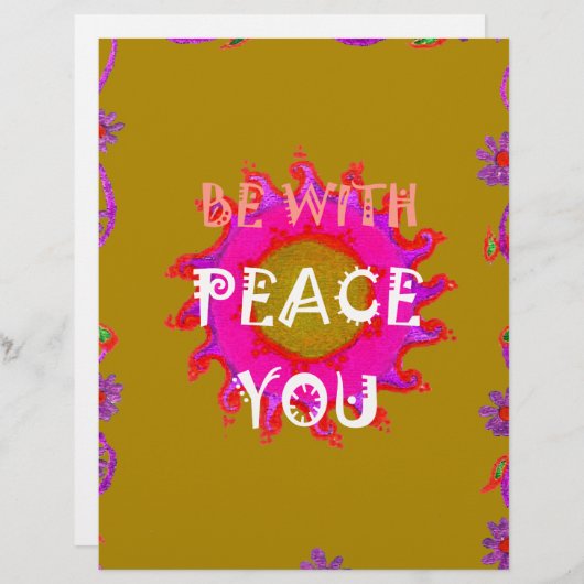 平和感動的Be With Youベクトルデザインアート レターヘッド (正面/裏面)