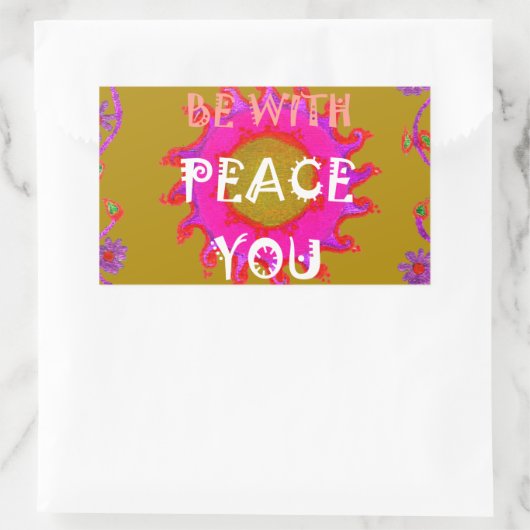 平和感動的Be With Youベクトルデザインアート 長方形シール (バッグ)