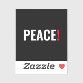 平和感嘆符白黒赤アンチ戦争 シール