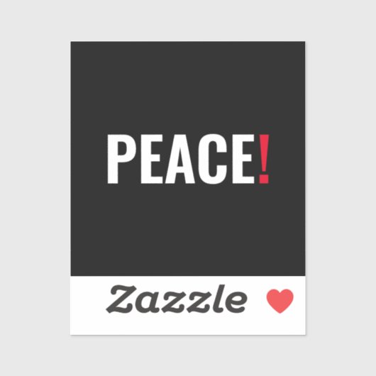 平和感嘆符白黒赤アンチ戦争 シール (シート)