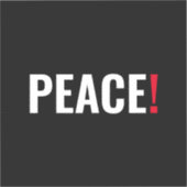 平和感嘆符白黒赤アンチ戦争 シール (正面)