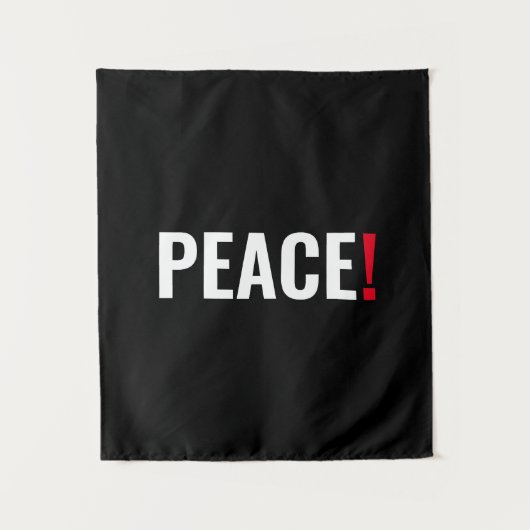 平和感嘆符白黒赤アンチ戦争 タペストリー (正面)
