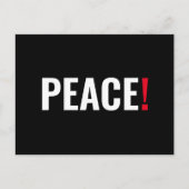 平和感嘆符白黒赤アンチ戦争 ポストカード (正面)