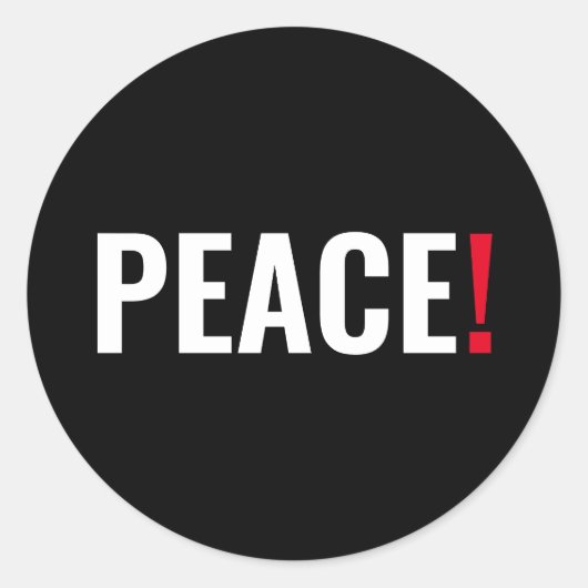 平和感嘆符白黒赤アンチ戦争 ラウンドシール (正面)