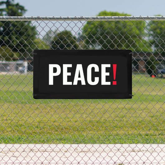 平和感嘆符白黒赤アンチ戦争 横断幕 (インサイチュ)