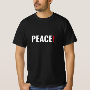 平和感嘆符白黒赤アンチ戦争 Tシャツ