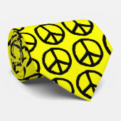 平和描記号 – 黄色FFFF00の黒 ネクタイ (ロール)