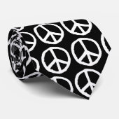 平和描記号 – 黒の上に白 ネクタイ (ロール)