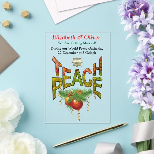 平和教えクリスマスギャザリング アクリル招待状 (インサイチュ (ウェディング))