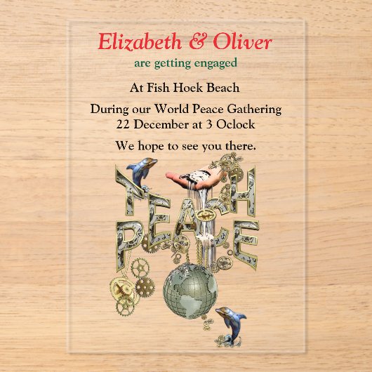 平和教えクリスマスギャザリング アクリル招待状 (正面)