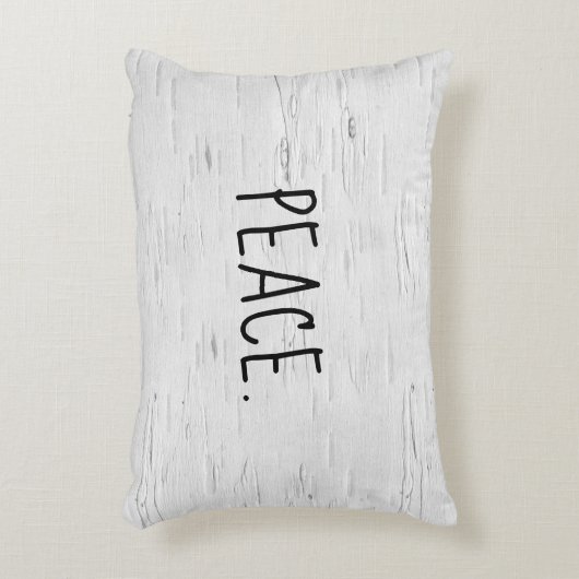 平和文字オン樺の木ツリーアクセント枕 アクセントクッション (正面(垂直))