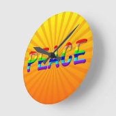 平和文字 ラウンド壁時計 (傾斜)