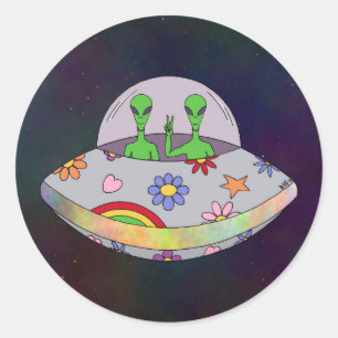 平和来UFO ラウンドシール