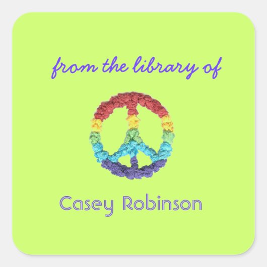 平和標識カスタム蔵書票 スクエアシール (正面)