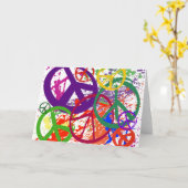 平和標識コラージュ カード (黄色い花)