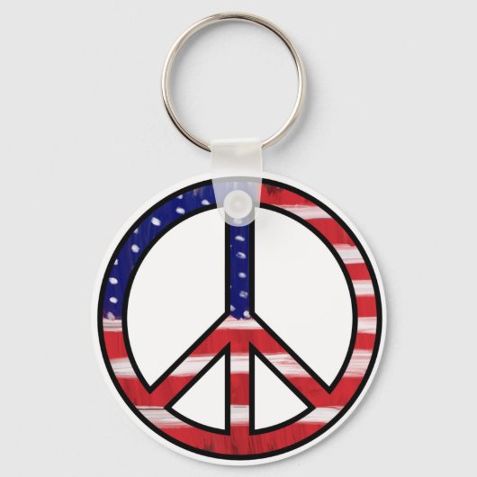 平和標識フラグの色 キーホルダー (正面)