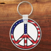 平和標識フラグの色 キーホルダー (正面)