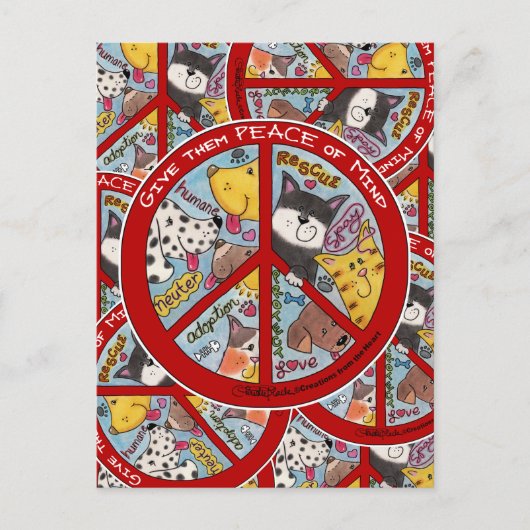 平和標識動物保護 ポストカード (正面)