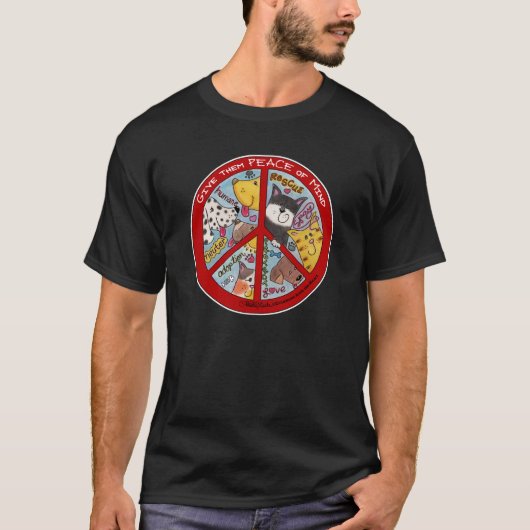 平和標識動物保護 Tシャツ (正面)