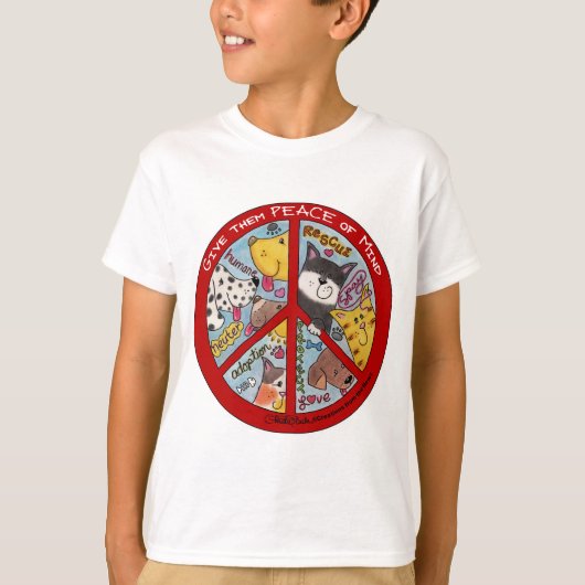 平和標識動物保護 Tシャツ (正面)