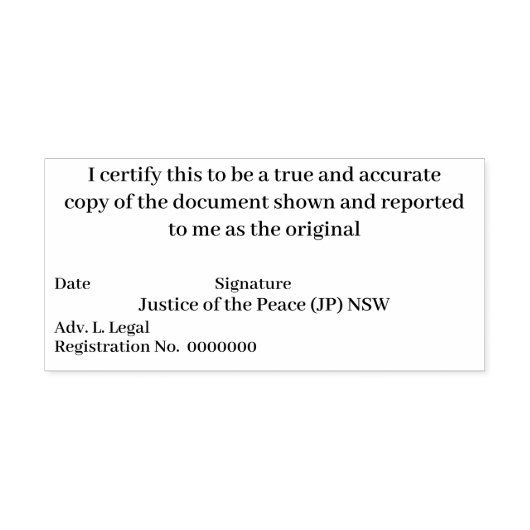 平和正義オリジナル認定の真のコピー セルフインキングスタンプ (デザイン)