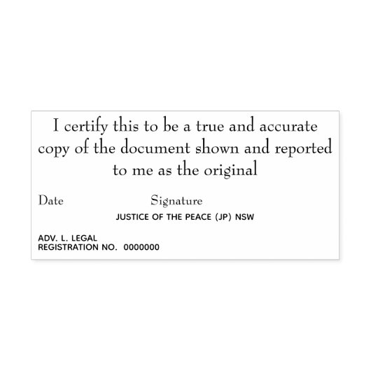 平和正義オリジナル認定の真のコピー セルフインキングスタンプ (デザイン)