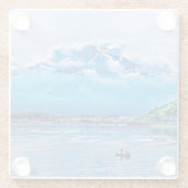 平和水彩画日本の画デザイン ガラスコースター (裏面)