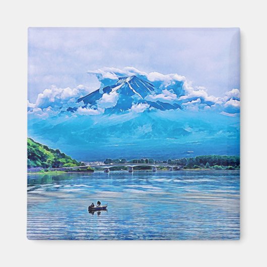 平和水彩画日本の画デザイン マグネット (正面)