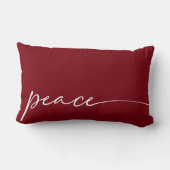 平和深い赤エレガント文字タイポグラフィクリスマス ランバークッション (裏面)