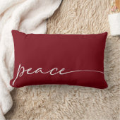 平和深い赤エレガント文字タイポグラフィクリスマス ランバークッション (ブランケット)