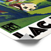 平和湖アネシーヴィンテージレトロフランストラベル ポスター (角)