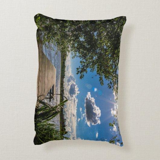 平和湖波止場ビューランバーピローデザイン アクセントクッション (裏面(縦))