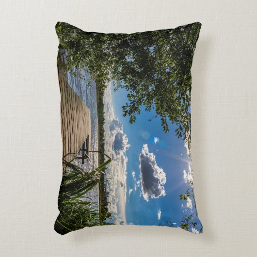 平和湖波止場ビューランバーピローデザイン アクセントクッション (正面(垂直))