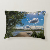 平和湖波止場ビューランバーピローデザイン アクセントクッション (裏面)