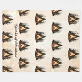 平和火花デザイン フリースブランケット (正面(横))