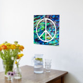 平和無地のサイン – 黒 箔ポスター (レイダウン (キッチン))