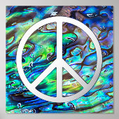 平和無地のサイン – 黒 箔ポスター (正面)