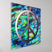 平和無地のサイン – 黒 箔ポスター (レイダウン)