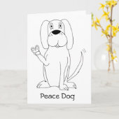 平和犬カード カード (黄色い花)