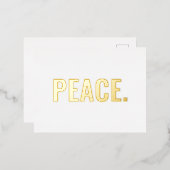 平和白と金ゴールド文字ミニマルモダン主義者 箔シーズンポストカード (正面/裏面)