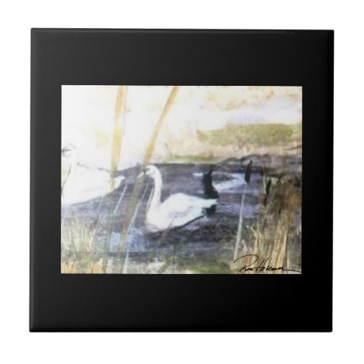 平和白鳥。.... タイル (正面)