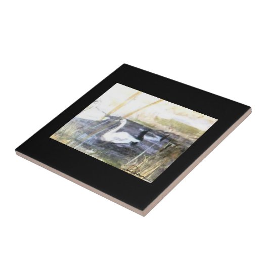 平和白鳥。.... タイル (側面)