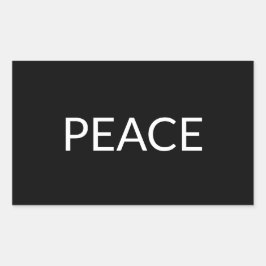 平和白黒シンプルミニマモダンリスト 長方形シール