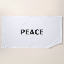平和白黒シンプル ビーチタオル